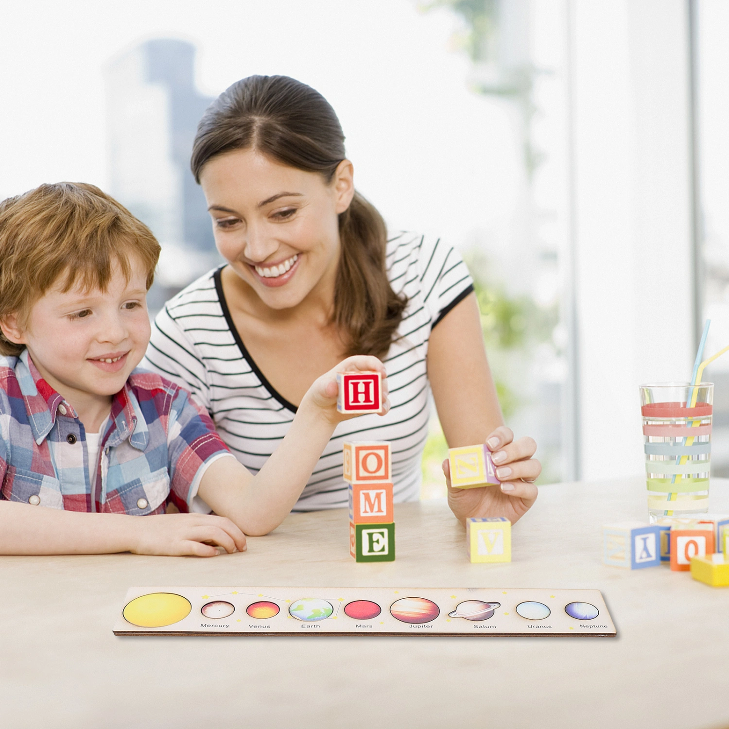 1 Set Kid Educational Puzzle Toys Planet Puzzle Playthings Wooden Puzzle Toys