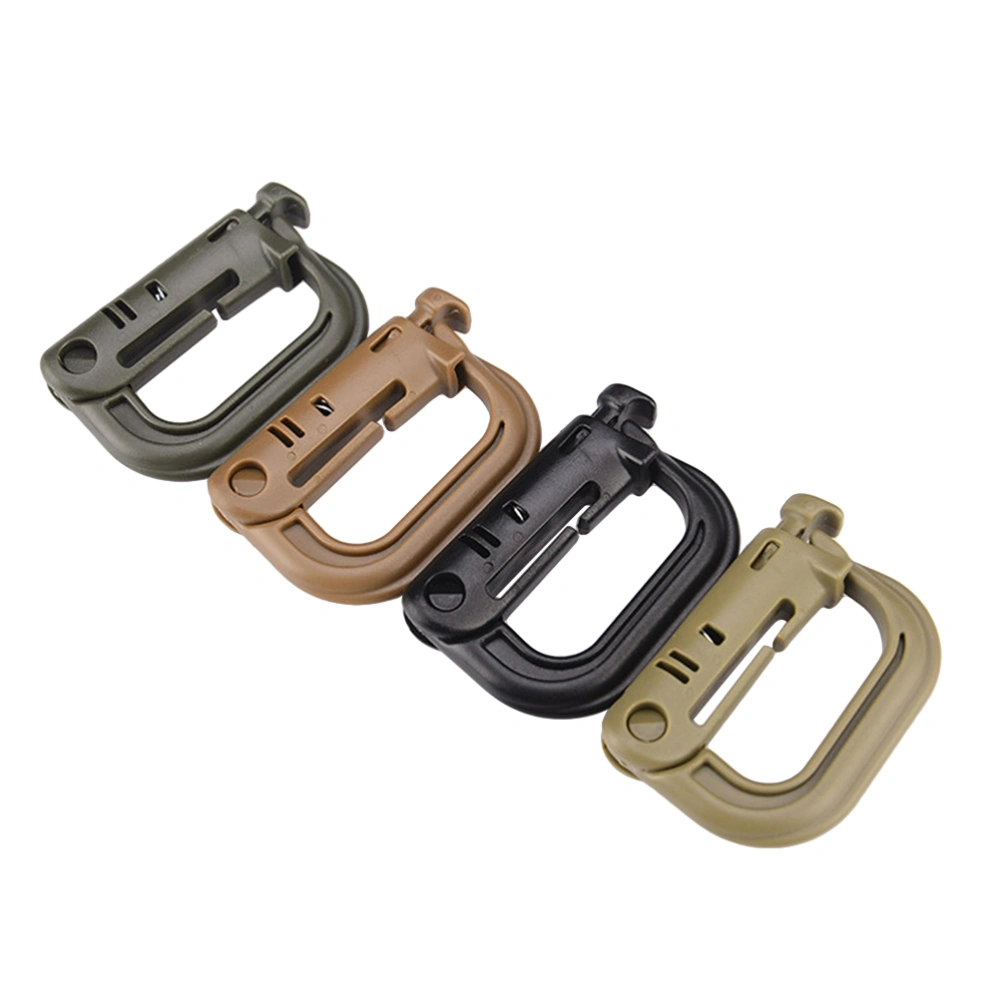 4Pcs Multifunctional Carabiner Clips Outdoor Hanging Hooks Outdoor Climbing D Shape Buckle (Random Color)