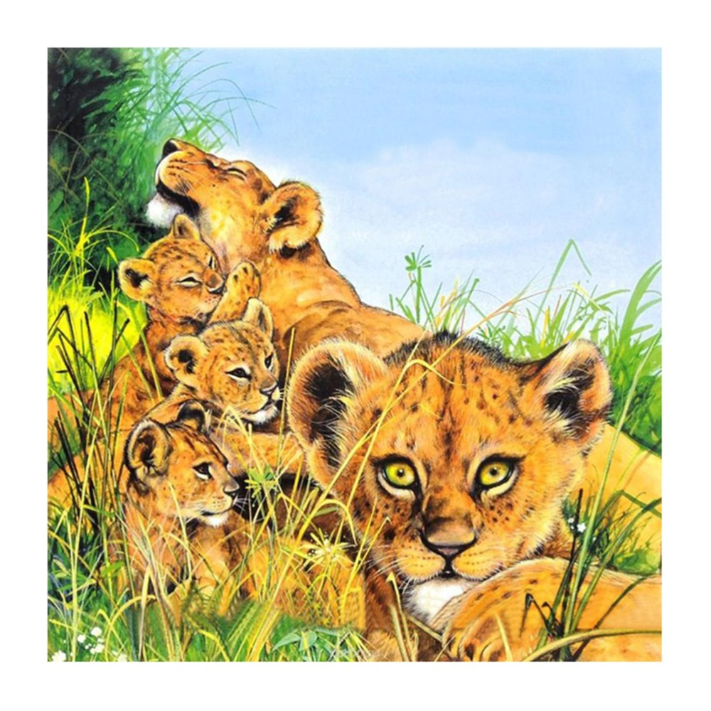 Unframed Tiger Beads Painting Handmade Wall Decoration Cross Stitch Printing Craft Kits (8524)