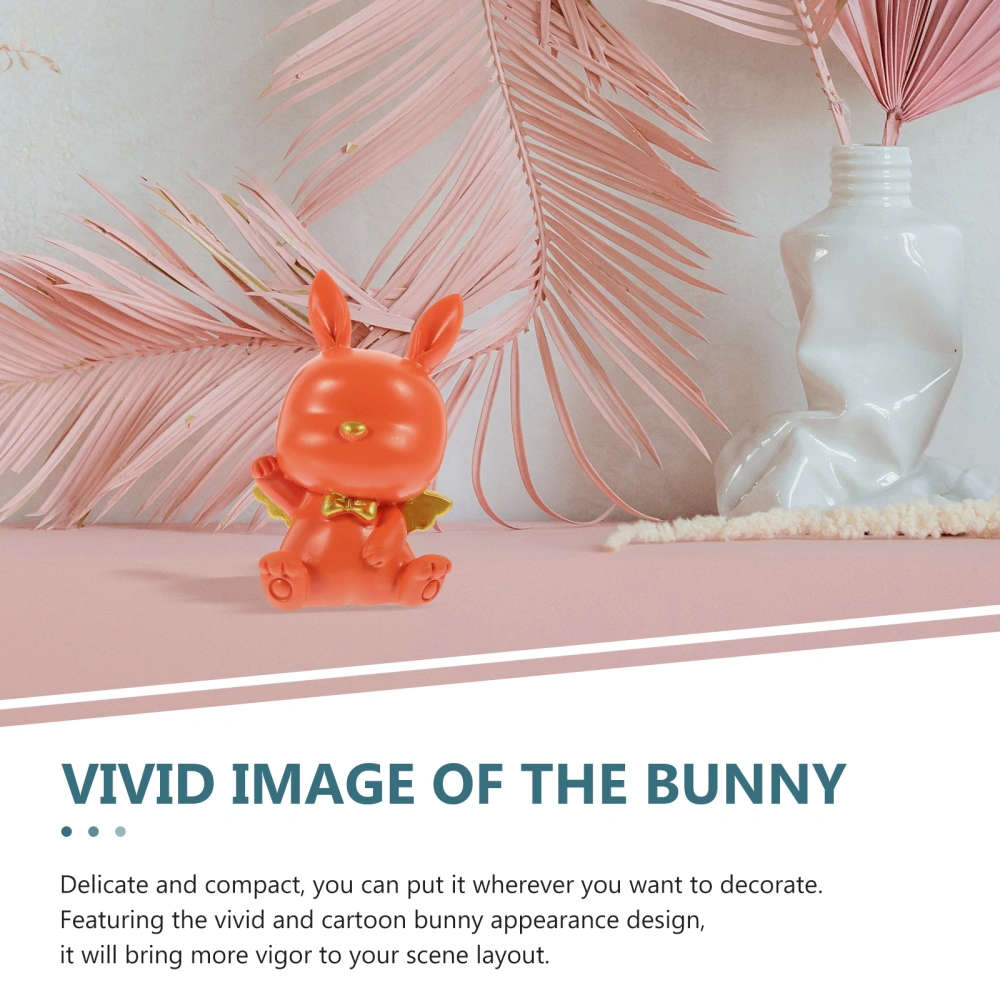 Tabletop Cartoon Zodiac Rabbit Figurine Resin DIY Bunny Decoration for Desktop