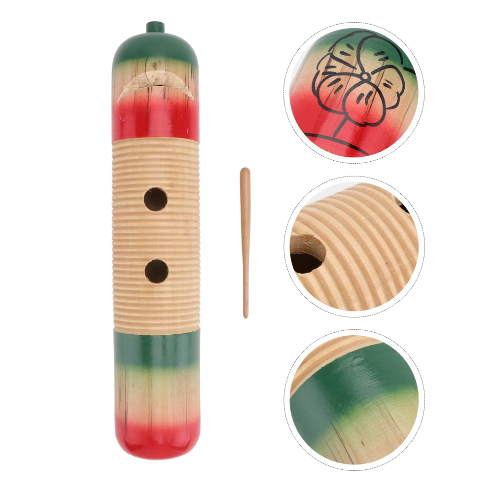 1 Set of Wooden Musical Instrument Toy Creative Croak Sound Drums Plaything