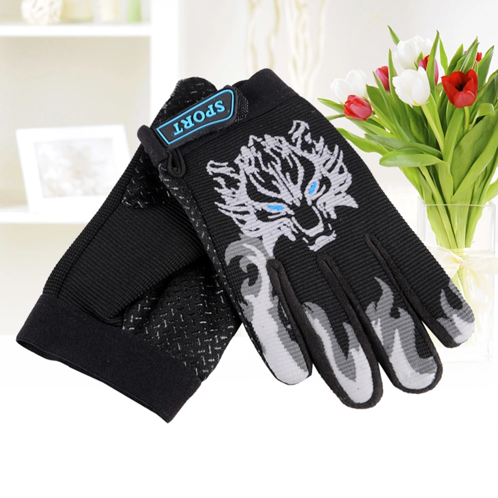 Kids Fitness Cycling Gloves Mountain Bike Riding Gloves Outdoor Tactical Gym Gloves Size (Black)