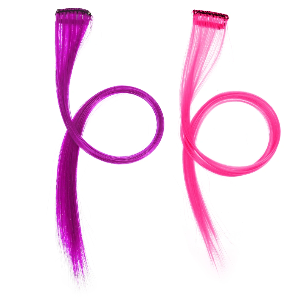 10Pcs Colored Clip-in Hair Extensions Straight Women Hair Extensions with Clips