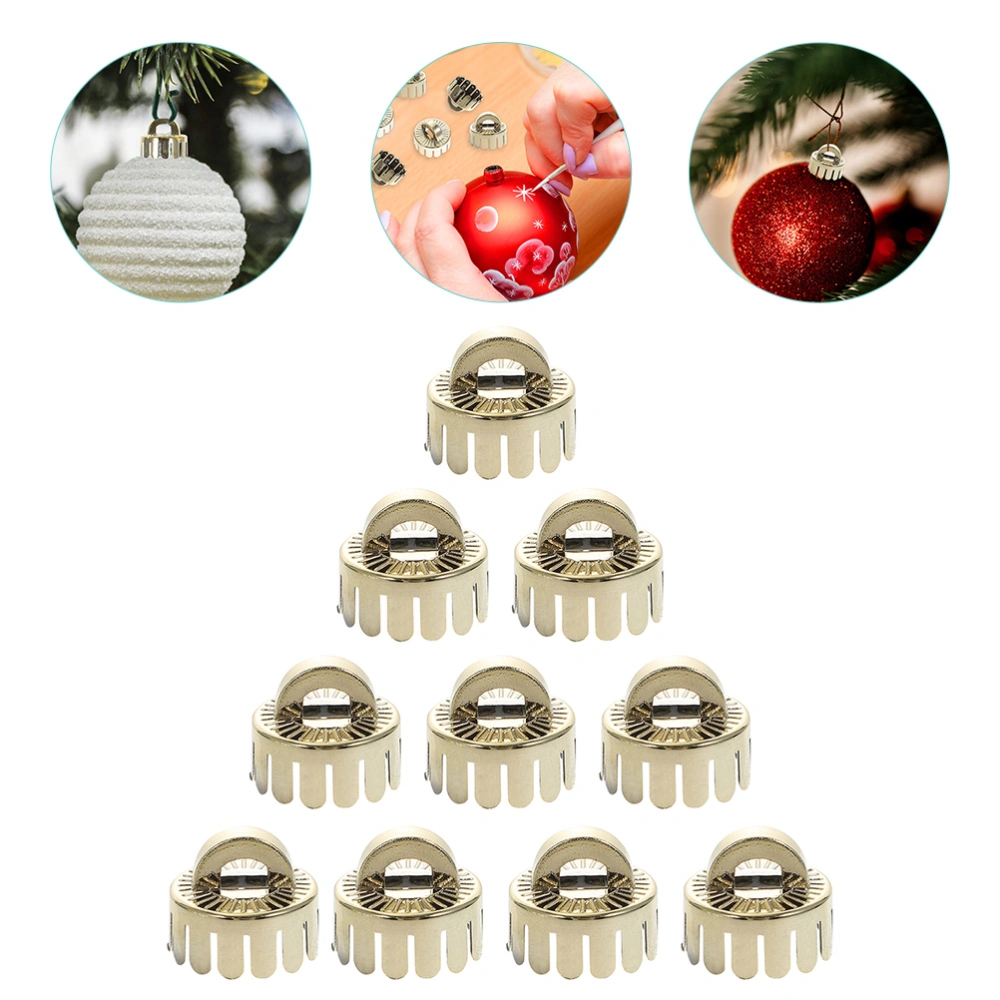 10pcs Ball Pendant End Caps Ball Ornaments Decorative Caps DIY Christmas Ball Accessory