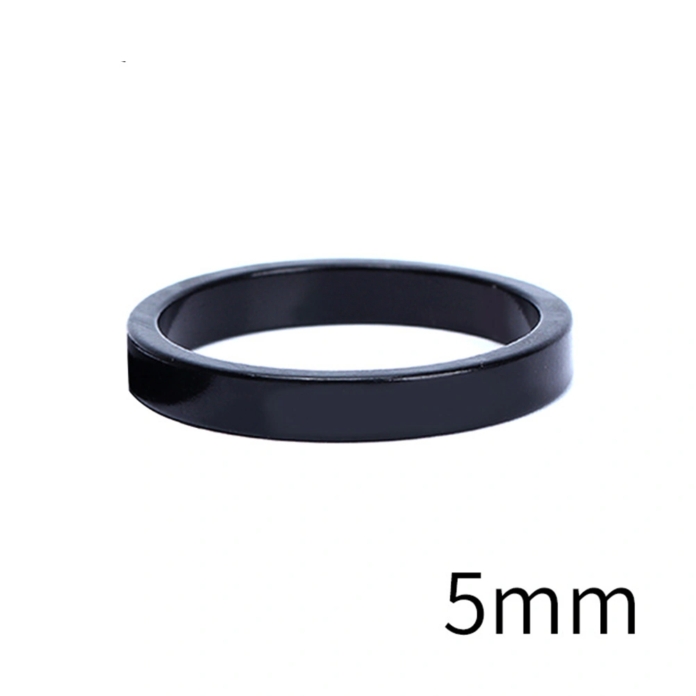 5Pcs Aluminium Alloy Front Fork Handle Vertical Trimming Washer Bike Headset Spacer Black (5MM)