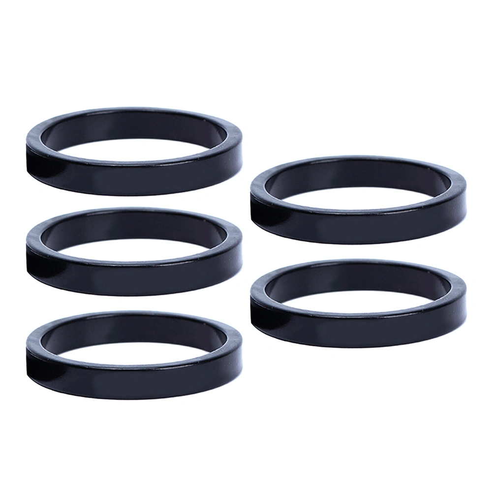 5Pcs Aluminium Alloy Front Fork Handle Vertical Trimming Washer Bike Headset Spacer Black (5MM)