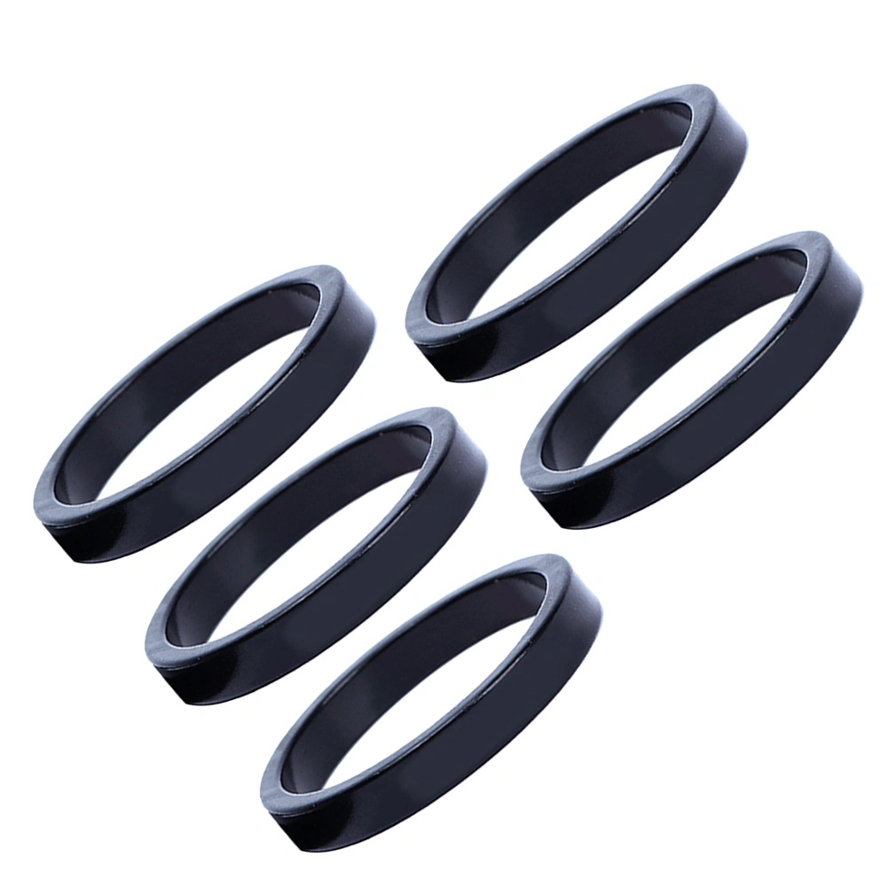 5Pcs Aluminium Alloy Front Fork Handle Vertical Trimming Washer Bike Headset Spacer Black (5MM)