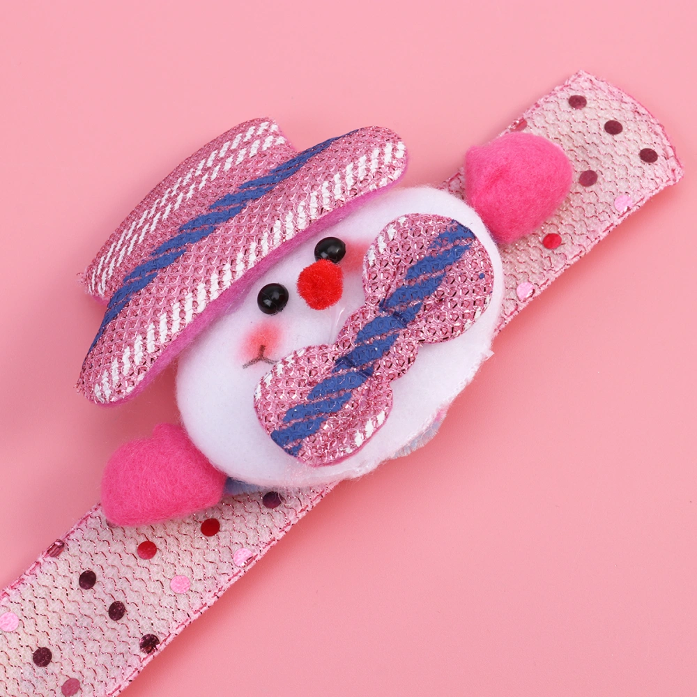 Cartoon 3D Snowman LED Glow Slap Bracelet Sequins Wristband For Kids Boys Girls Adults Birthday Christmas Party Supplies Favors