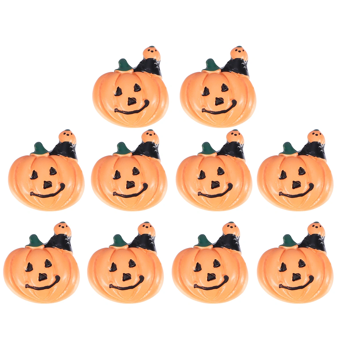 10pcs Halloween Mini Decoration Resin Pumpkin DIY Craft Accessories for Phone