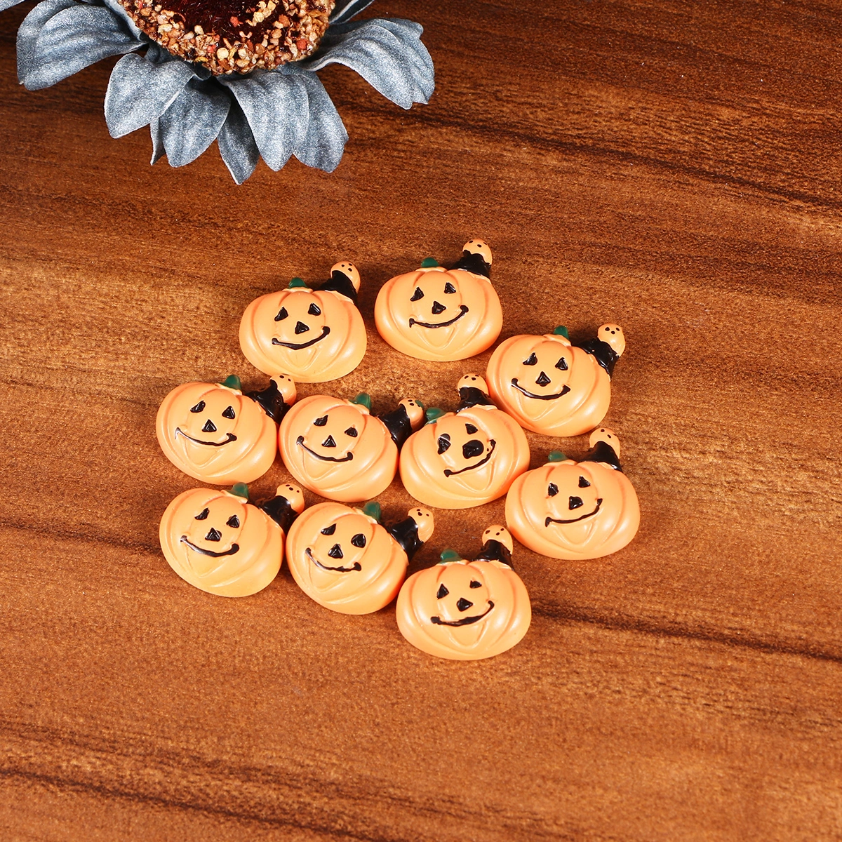 10pcs Halloween Mini Decoration Resin Pumpkin DIY Craft Accessories for Phone