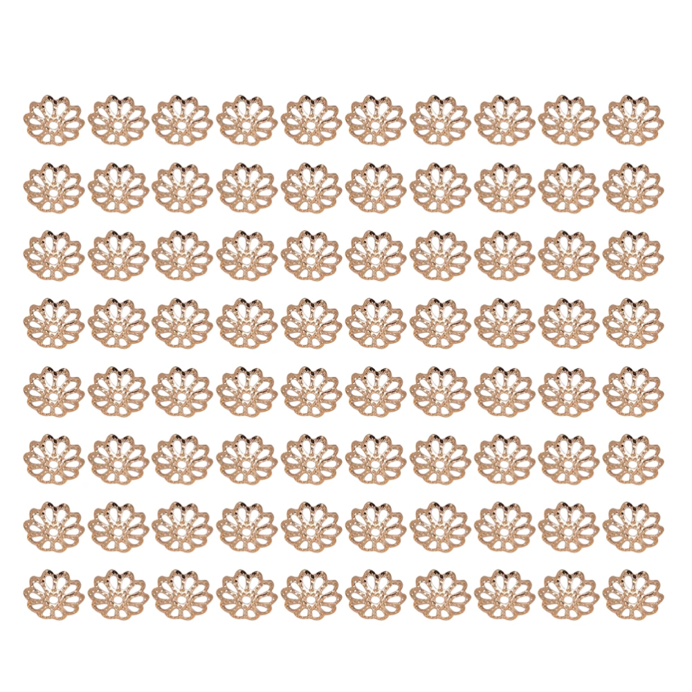 1000PCS 7MM DIY Accessories Material Natural Beads Flower Caps Spacer Pendant Hollow End Caps Jewelry Charm (KC Golden)