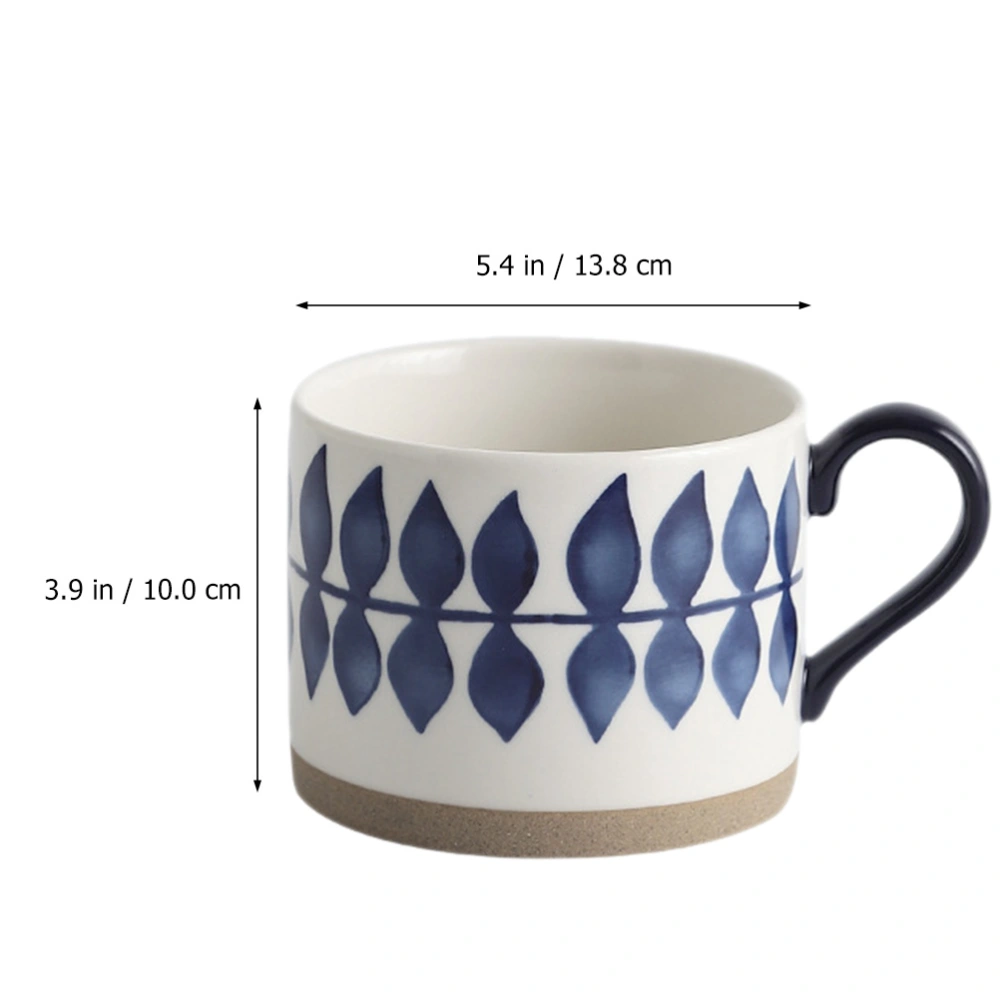 1Pc 450ml Hand-painted Ceramic Mug Practical Water Cup Milk Cup Juice Coffee Cup