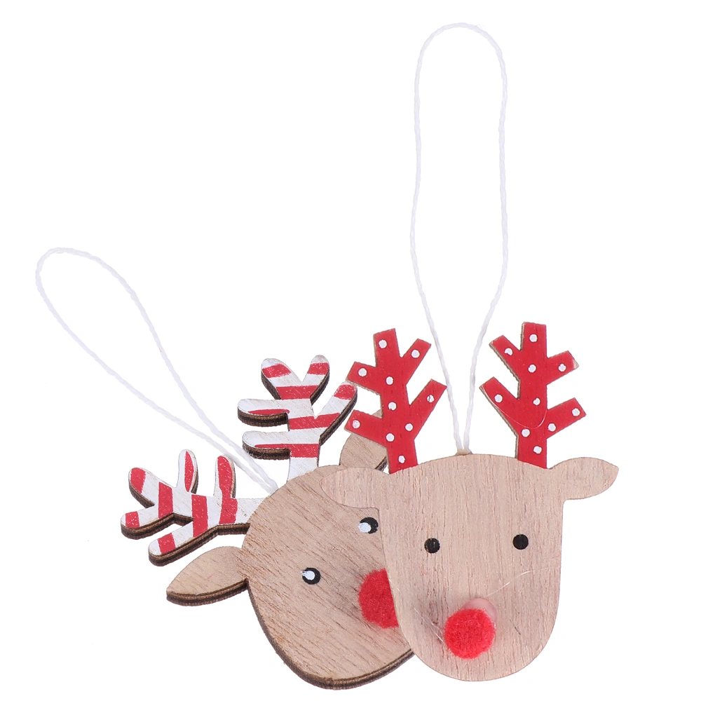 1 Box Christmas Party Ornaments Pendants Christmas Wooden Hanging Ornaments