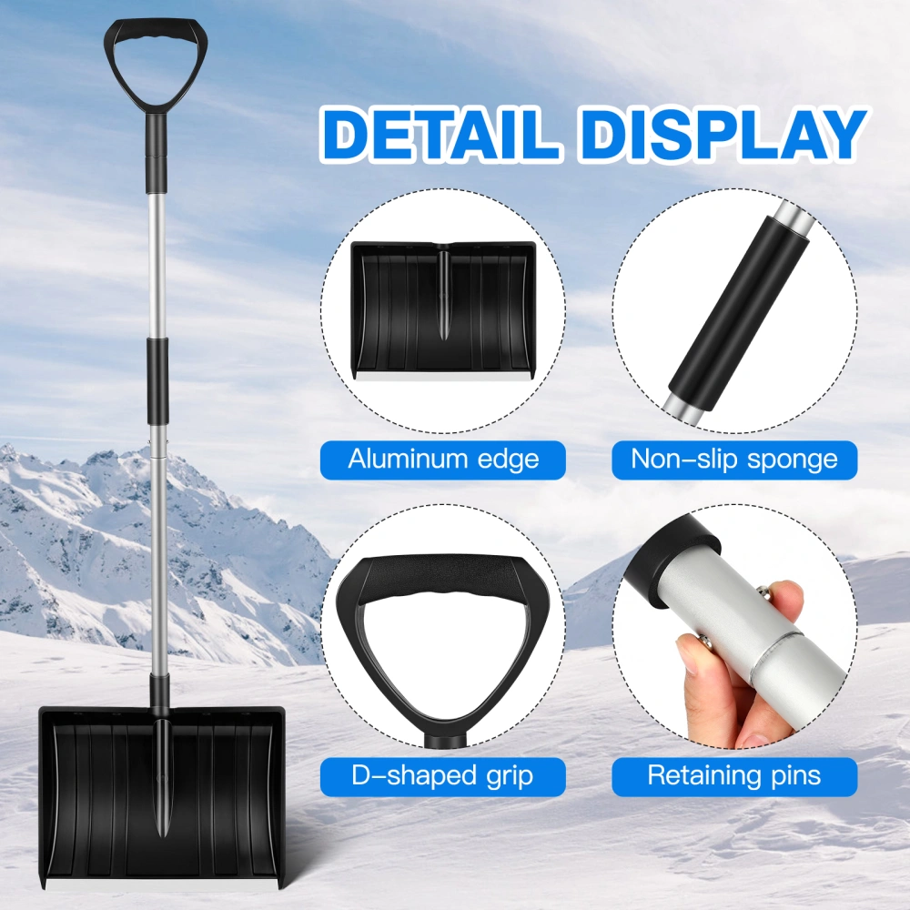 Yardwe Detachable Snow Shovel Antislip Snow Removal Portable Shovel Ice and Snow Remover Tool for Car Trunk Garden Camping