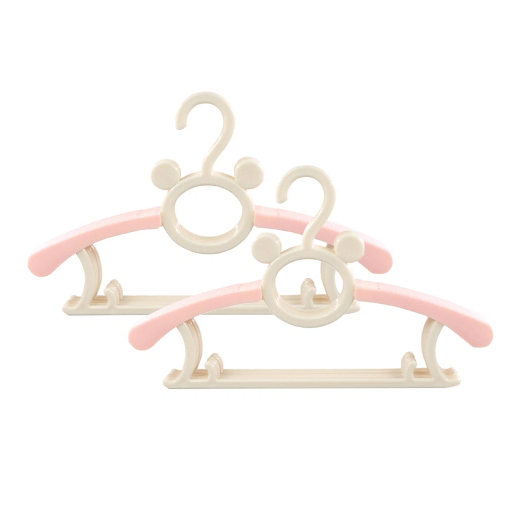 20pcs Child Clothing Hanger Thicken Skid Resistance Adjustable Clothes Hanger for Clothing Socks Dress (Pink Pattern)