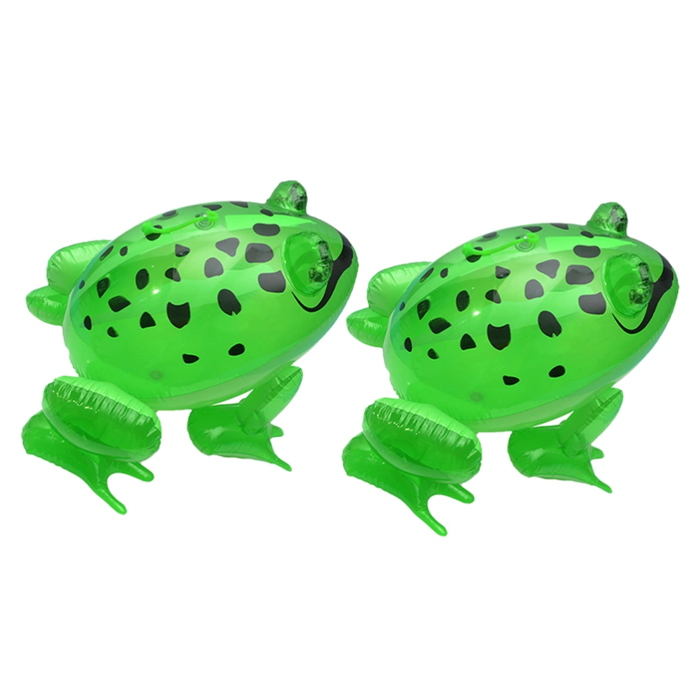 2 Pcs Inflatable Green Frogs Toy Luminous Toad Animals Plaything Party Toys