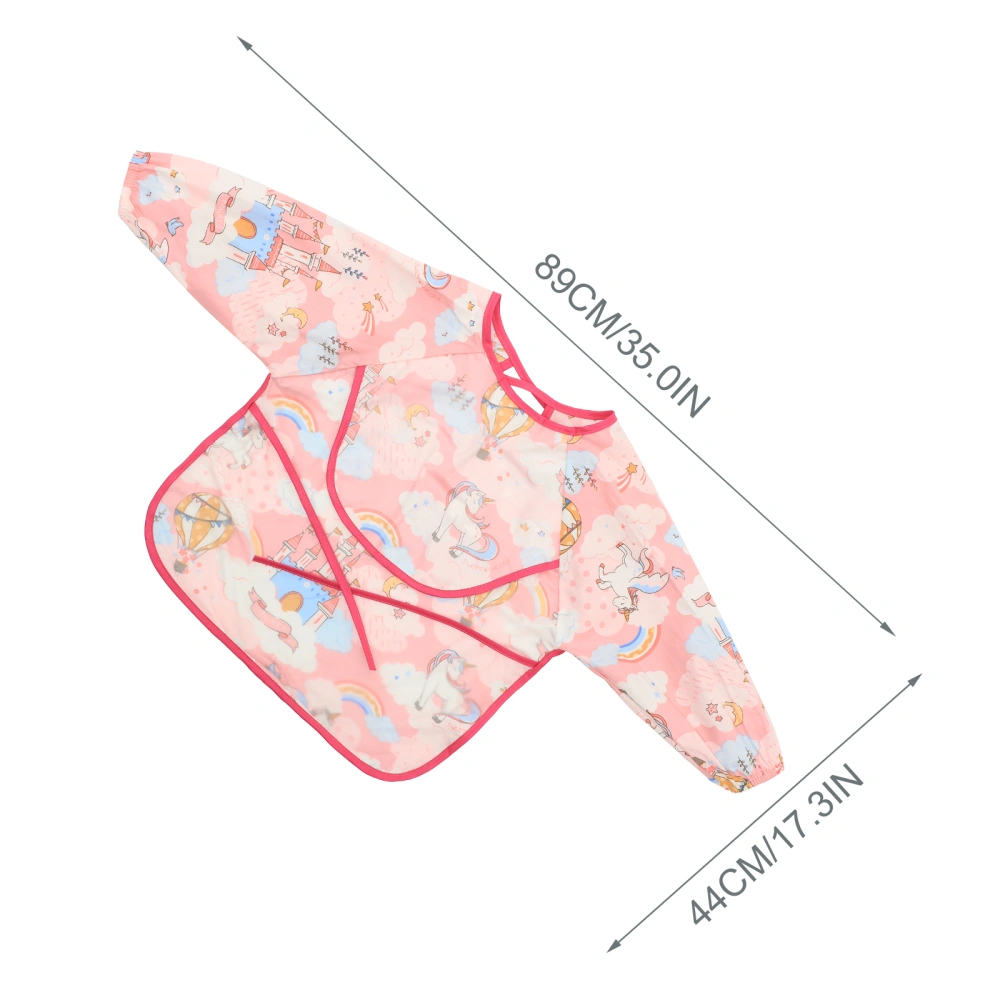 Baby Sleeved Bib Comfortable Long Sleeved Kids Bib Cartoon Pattern Waterproof Sleeved Bib