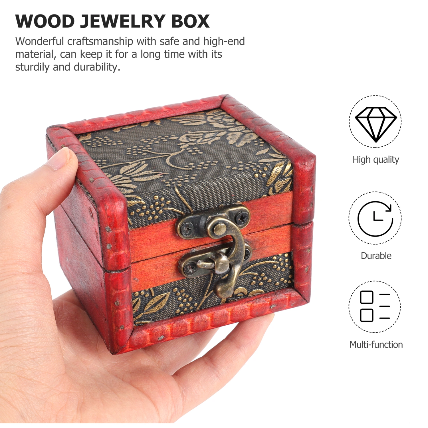 Wood Jewelry Box Small Trinket Storage Organizer Jewelry Trinket Storage Box