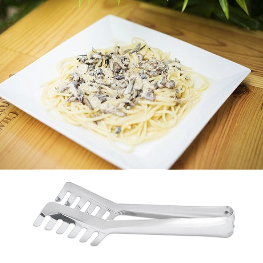 Stainless Steel Spaghetti Tongs Pasta Clip Handle Salad Tong for Kitchen