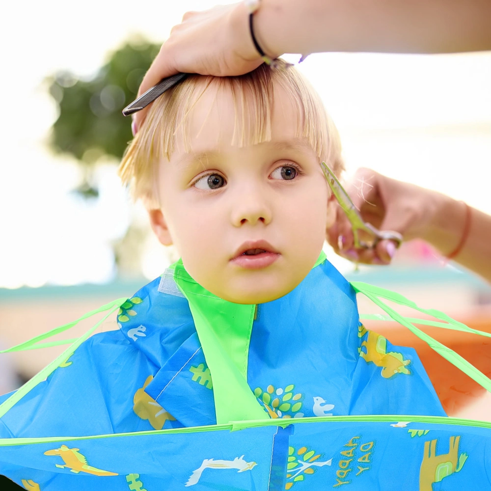 Kid Hair Cutting Cloak Inverted Umbrella Cape Waterproof Haircut Cloak