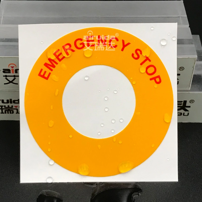 4Pcs Industrial Machine Sign Machinery Electrical Devices Sign Emergency Stop Sign Stickers Stop Sign