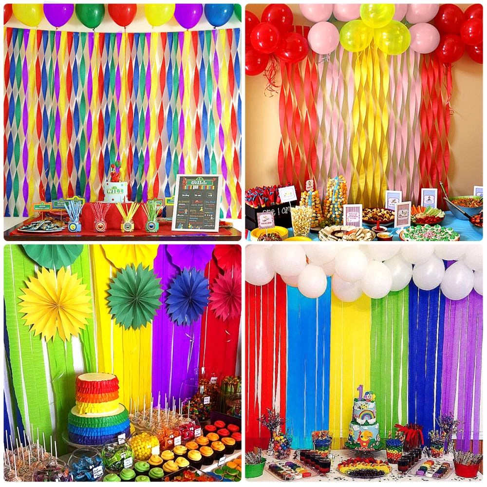 STOBOK 18 Rolls Crepe Paper 82ft Streamers Party Streamers Backdrop Decorations for Birthday Christmas Graduation Ceremony Assorted Color