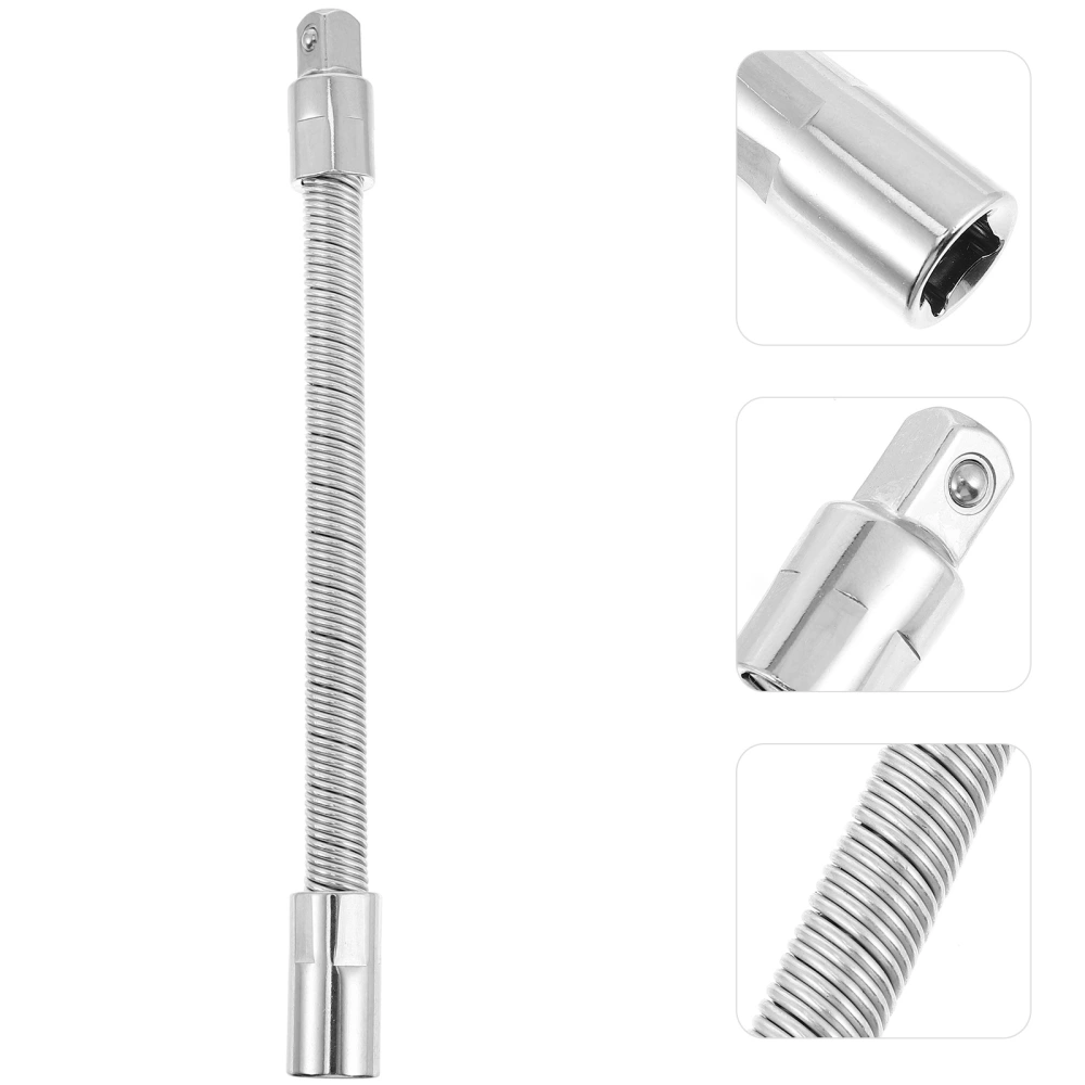 1 Pc Bendable Sleeve Elastic Extension Rod Durable Wrench Extension Rod (Silver)