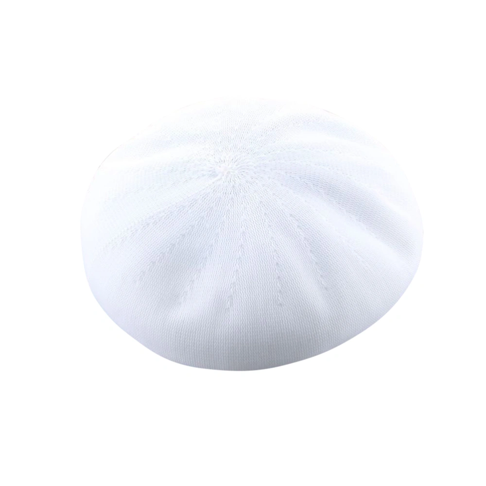 Spring Summer Beret All-Match Sun Protection Hat Fashion Painter Hat for Adults (White)