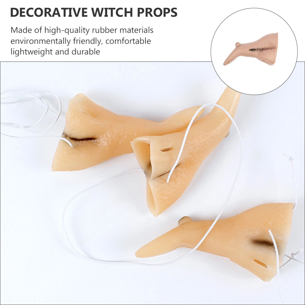 4Pcs Halloween Costume Party Witch Nose Creative Dress Up Tools Pretend Props