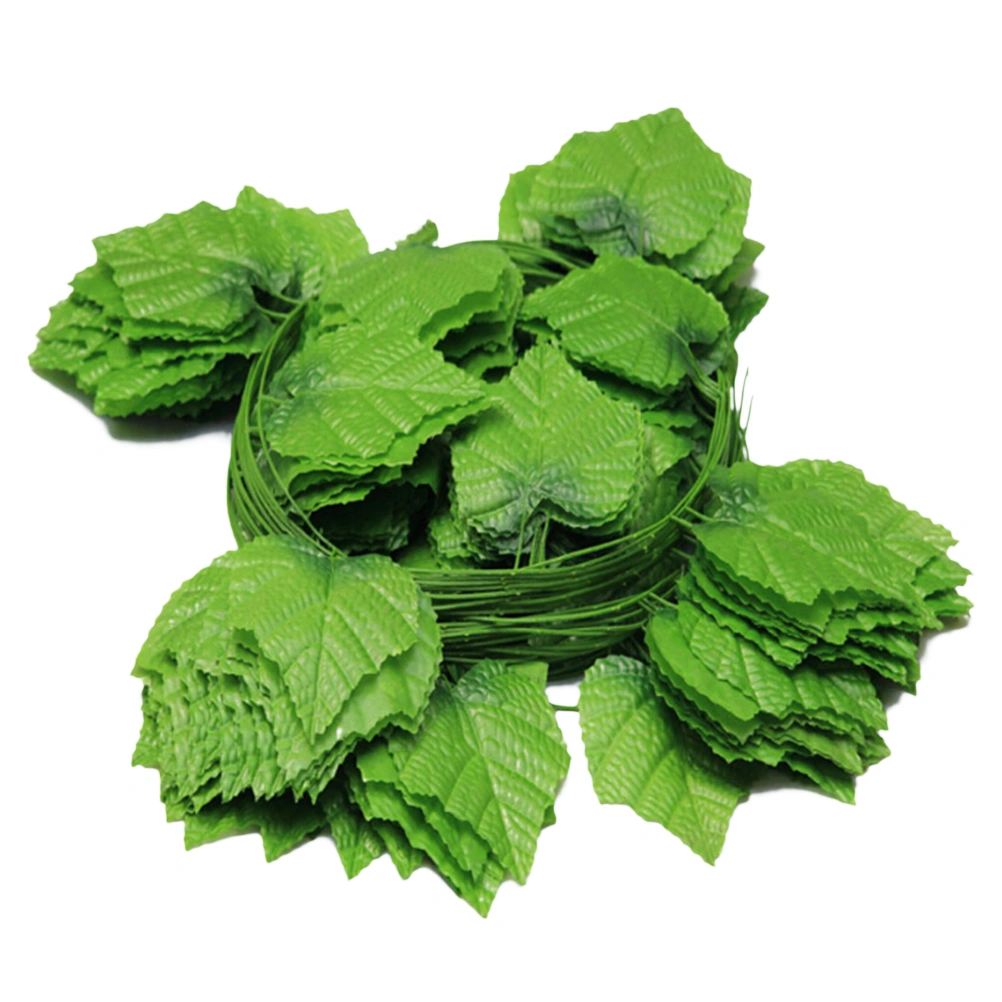 2pcs Simulation Boston Ivy Grape Leaf Ivy Vine Leaves Vines Wreath for Wedding Wall Decoration (Green)