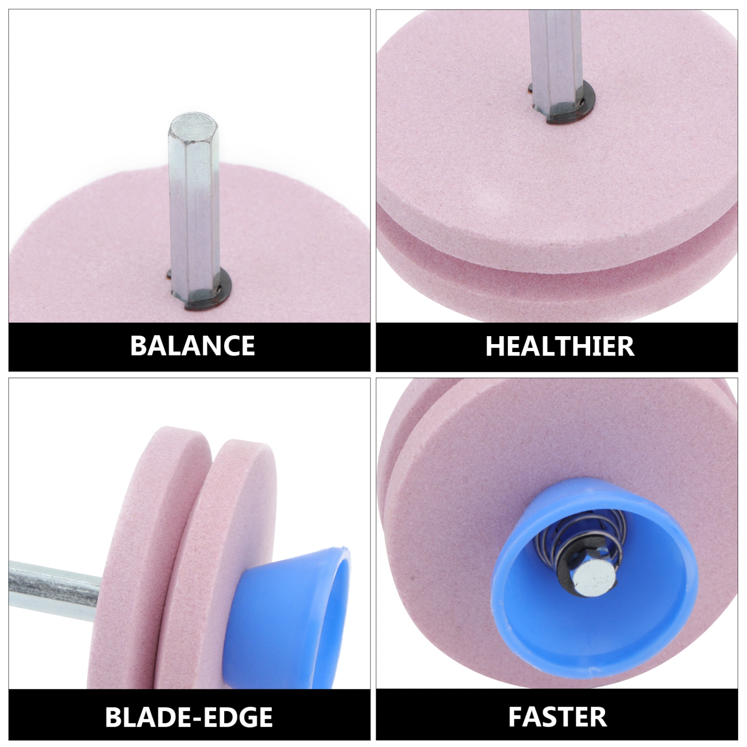 Double Layer Grinding Drill Sharpener Lawnmower Faster Rotary Drill Sharpener Grinding Tool Garden Lawn Mower Parts (Pink)