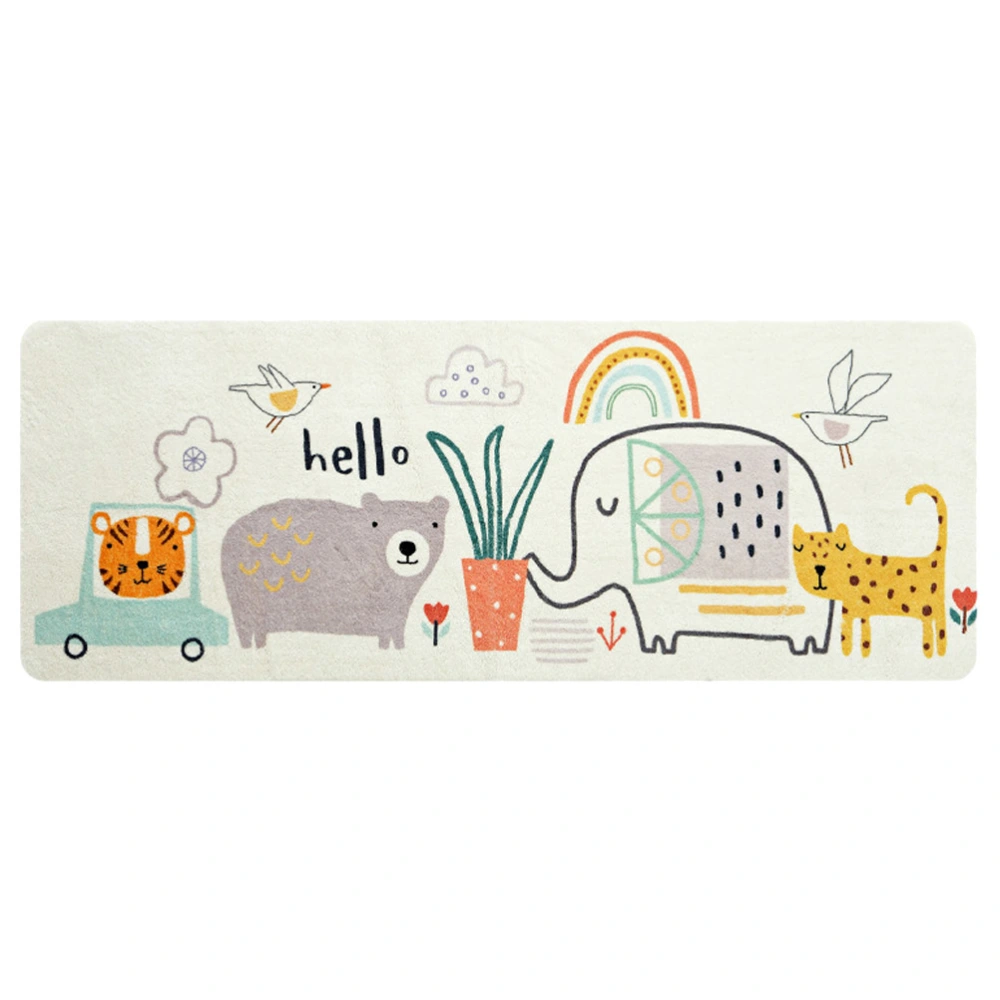 Cartoon Floor Pad Adorable Ground Cushion Non-slip Pad Delicate Floor Mats for Home Bedroom Bedside Office (120X40CM)