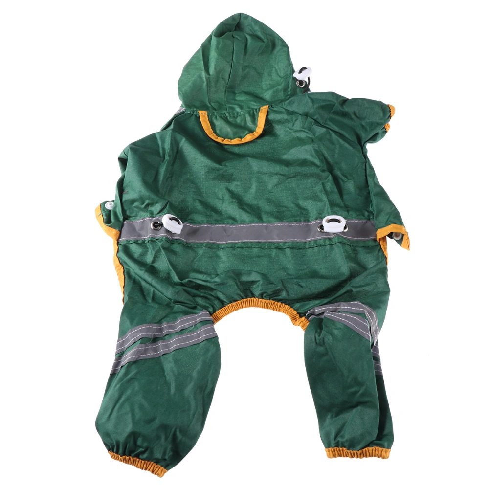 Small Dog Raincoat Rain Hoodie Reflective Rain Slicker Pet Rain for Small Sized Dog and Puppy Papillon Pomeranian Size S (Dark Green)