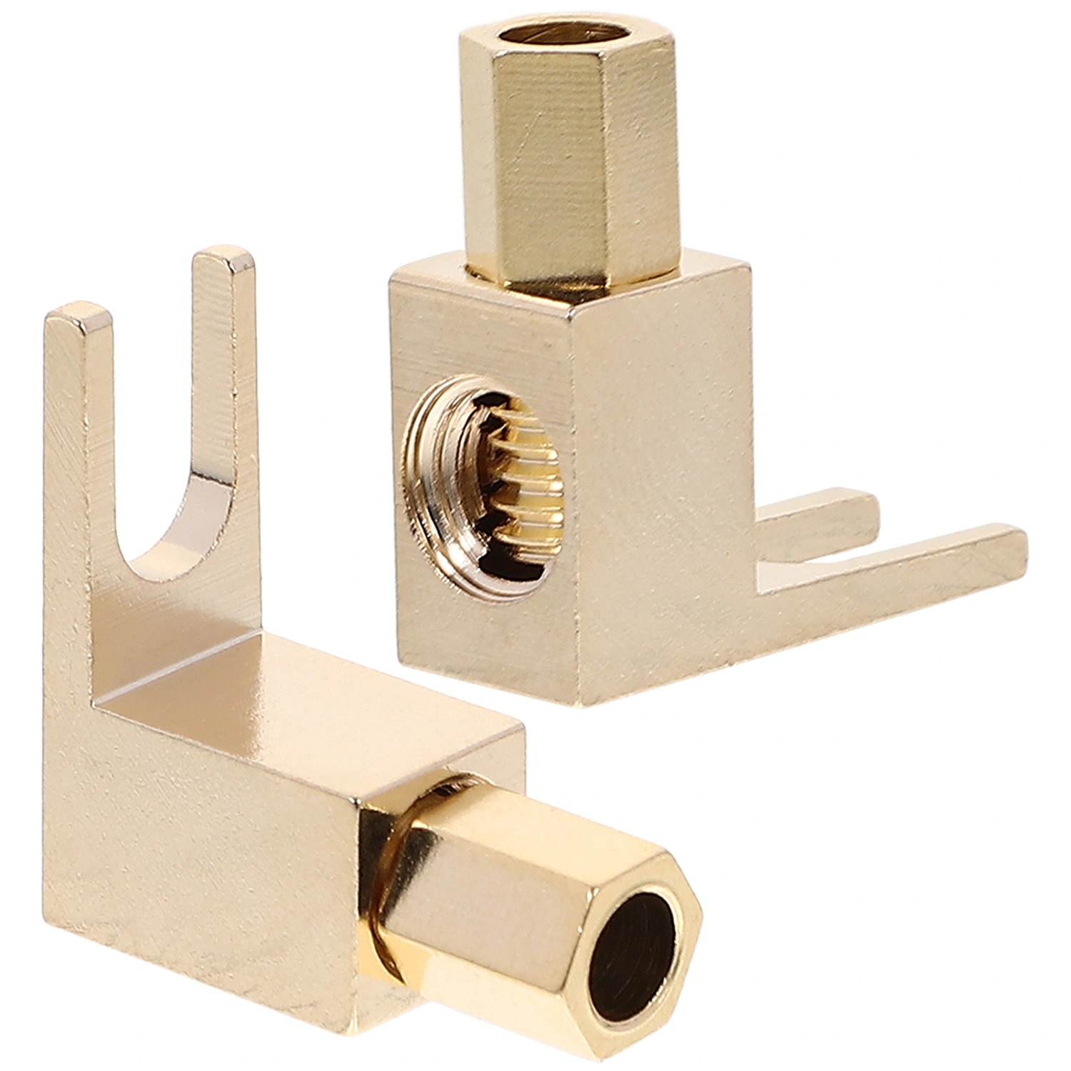 2pcs Right Angle Banana Plugs Speaker Connectors 90 Degree L Shape Audio Speaker Connectors