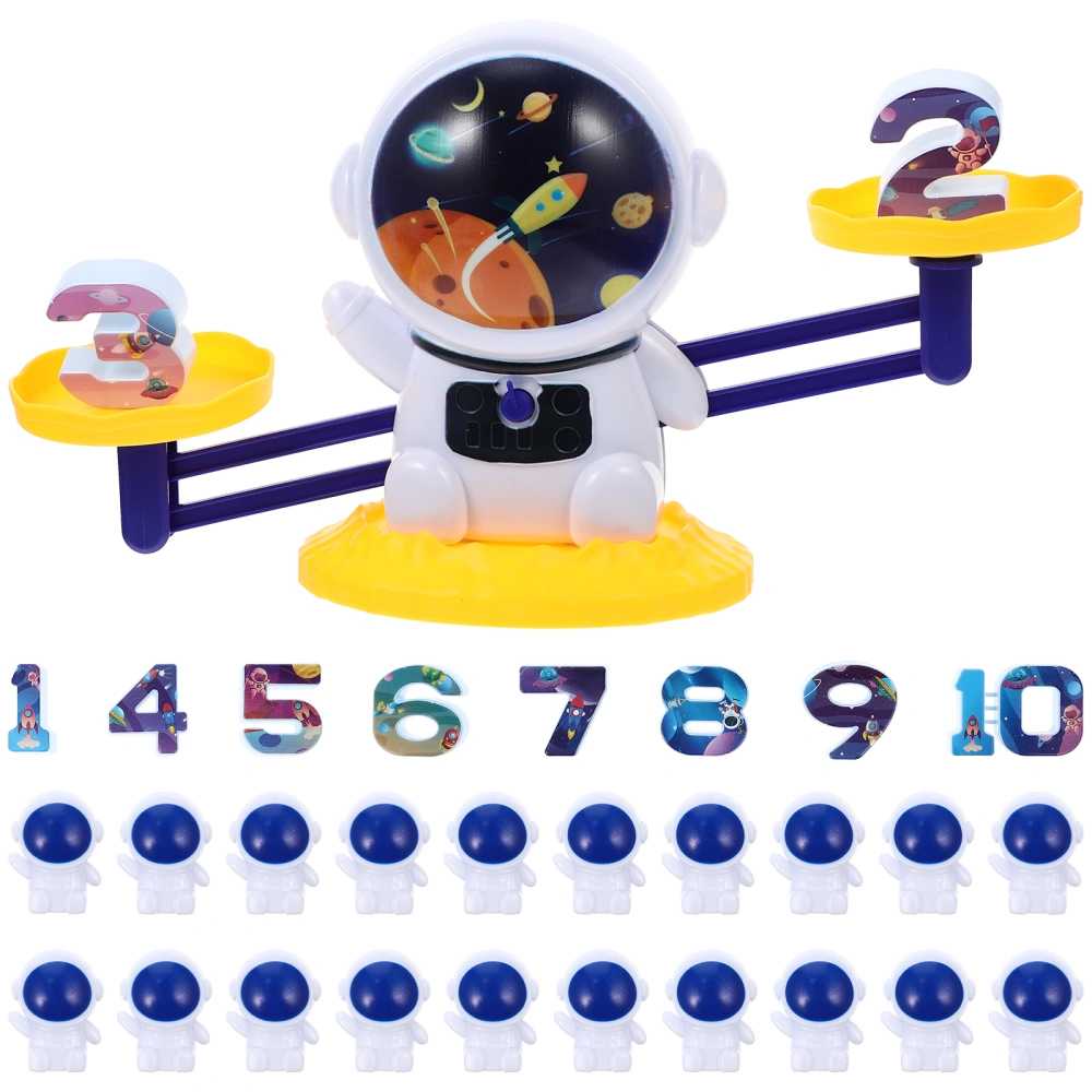 1 Set of Balance Counting Toy Astronaut Balance Scale Toy Cartoon Math Counting Toy Kids Plaything