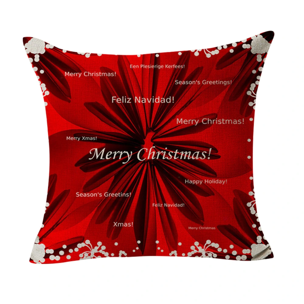 Christmas Throw Pillow Cover Decorative Linen Cushion Case Pillow Protector for Home Sofa Bed Chair 45x45CM (13)