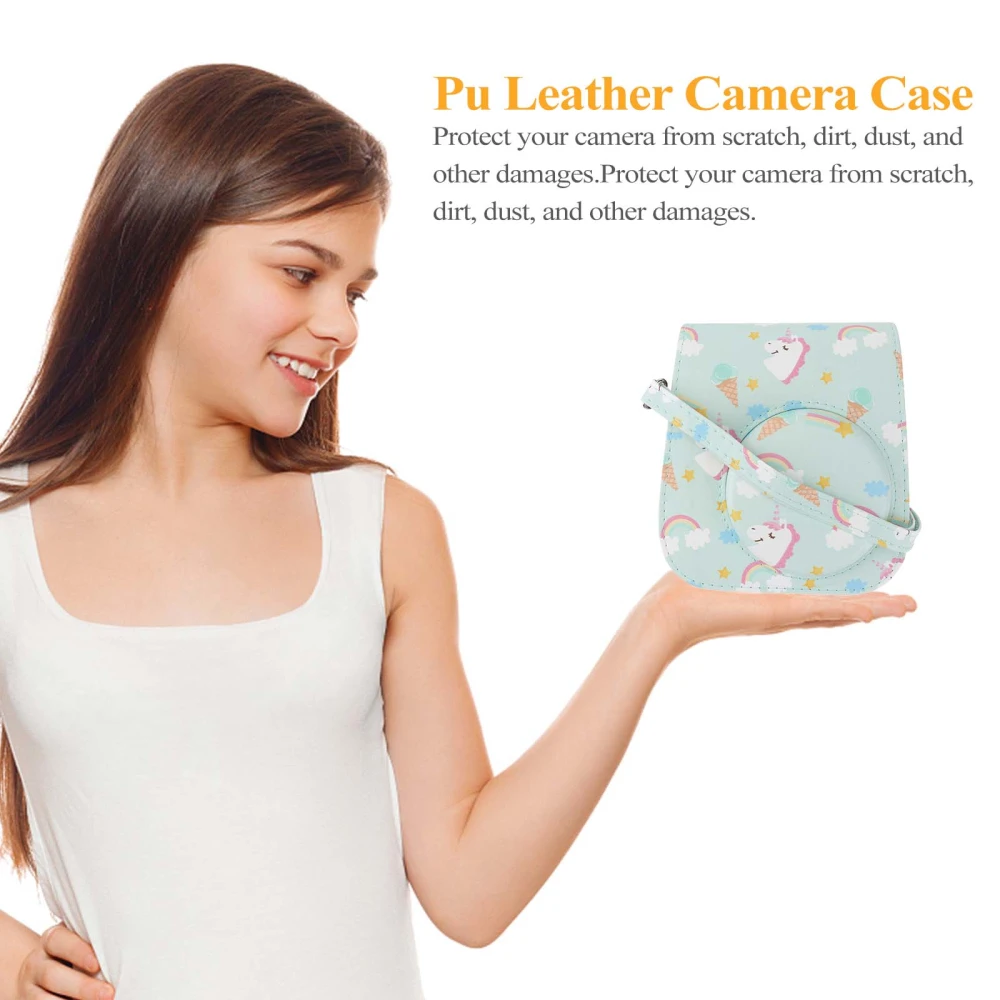 PU Leather Protective Camera Bag with Strap Case Compatible with Mini 11 9 8