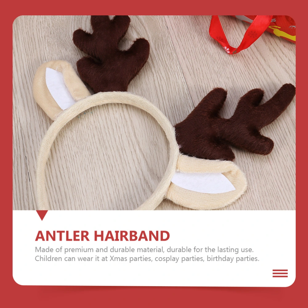 2Pcs Lovely Antler Kid Hair Hoops Xmas Decorative Antler Ear Headdresses