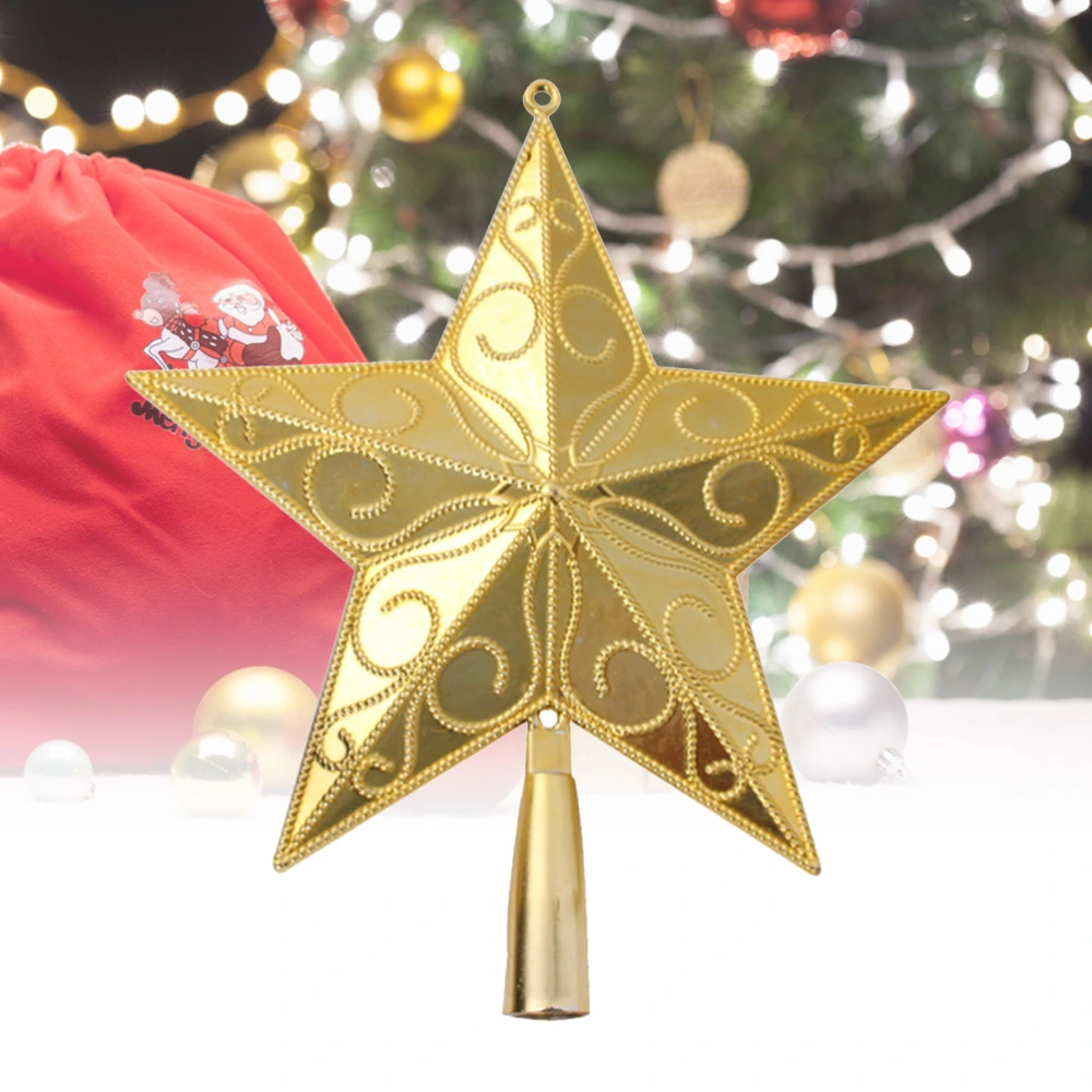 20cm Star Tree Topper Golden Star Christmas Holiday Tree Topper 5 Point Plastic Star Festival Treetop Decor for Home Party (Golden)