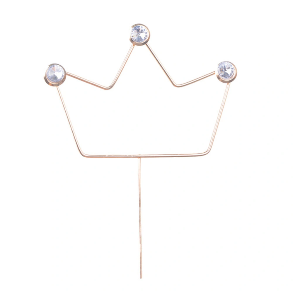 Diamond Crown Cake Toppers Wrought Iron Cake Picks Cupcake Decor Party Supplies for Wedding Birthday Festival Golden