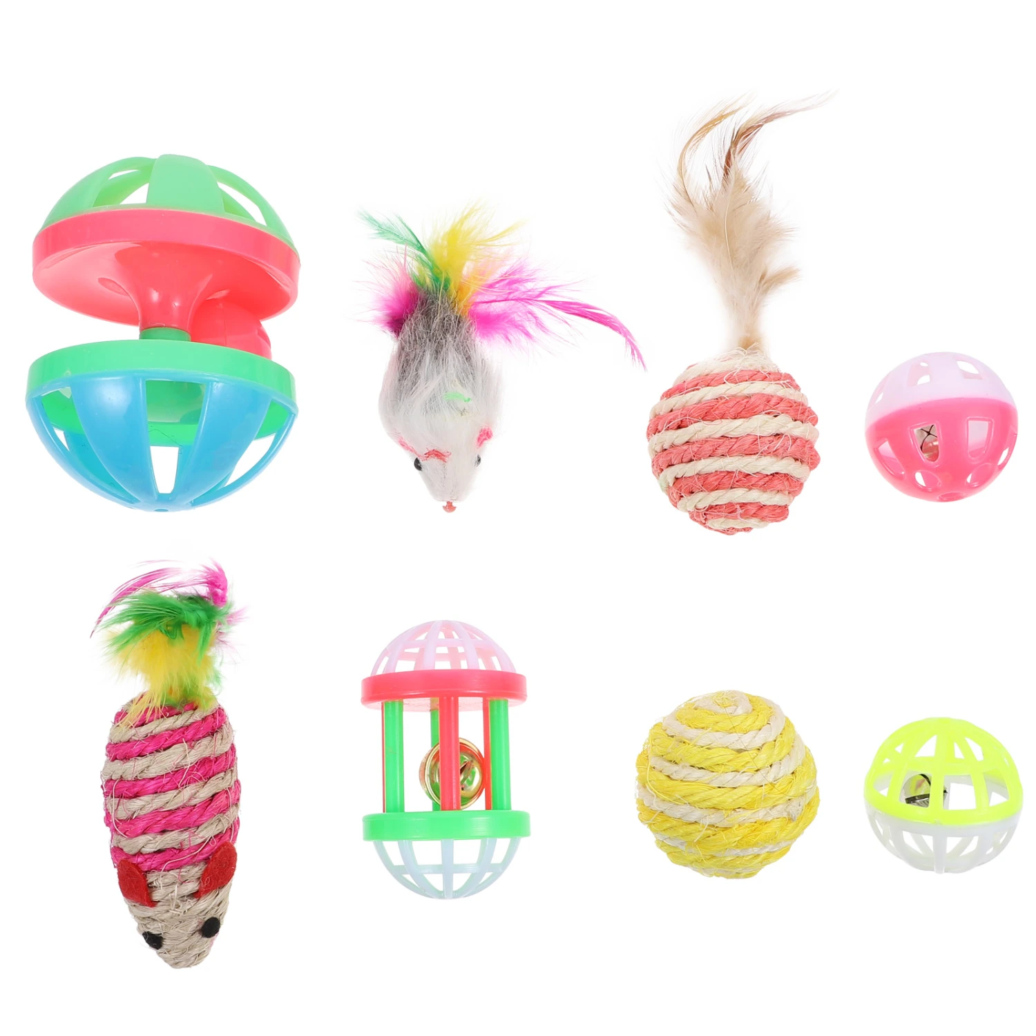 2 Sets Cat Toys Interesting Pet Teaser Toys Plush Cat Interactive Toys