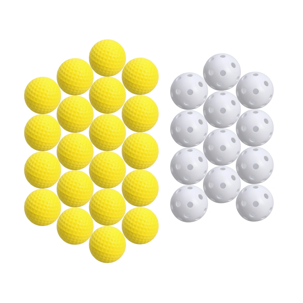 20pcs Perforated Plastic Play Balls Hollow Practice Training Sports Balls and 12pcs Balls