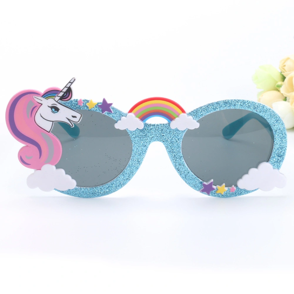 3pcs Cartoon Unicorn Glasses Birthday Party Eyeglasses Birthday Dress Up Prop Favors (Pink, Dark Blue, Light Blue)