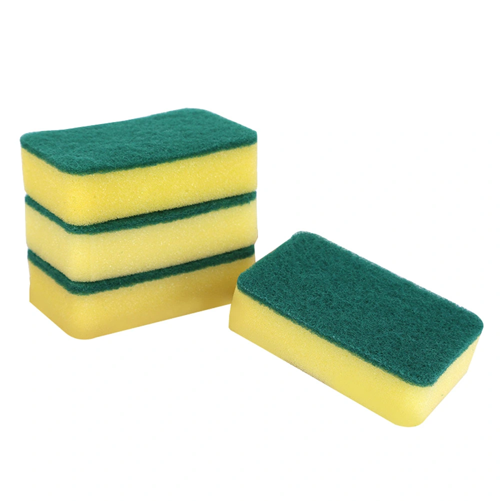 12pcs High-density Sponge Scouring Pads Kitchen Cleaning Cloths Dishwashing Brushes Sponge Cleaners(11x7x3cm)