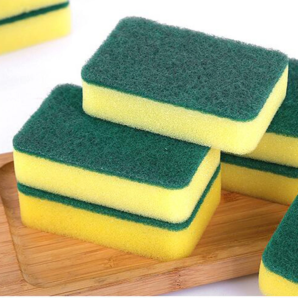 12pcs High-density Sponge Scouring Pads Kitchen Cleaning Cloths Dishwashing Brushes Sponge Cleaners(11x7x3cm)