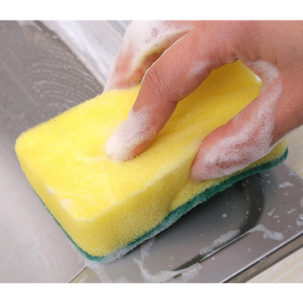 12pcs High-density Sponge Scouring Pads Kitchen Cleaning Cloths Dishwashing Brushes Sponge Cleaners(11x7x3cm)