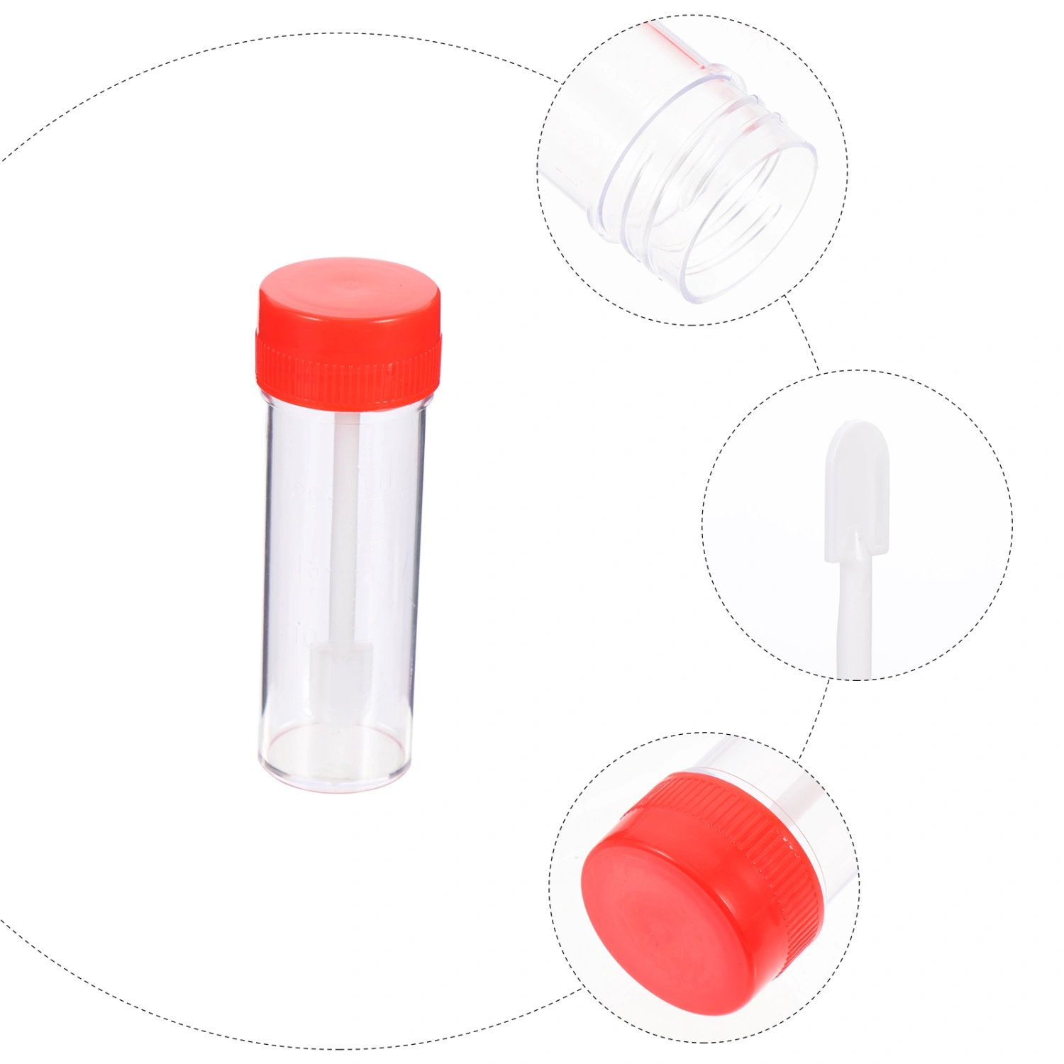 20Pcs Stool Sampling Tubes Plastic Sampling Tubes Disposable Test Tubes Sampling Tubes