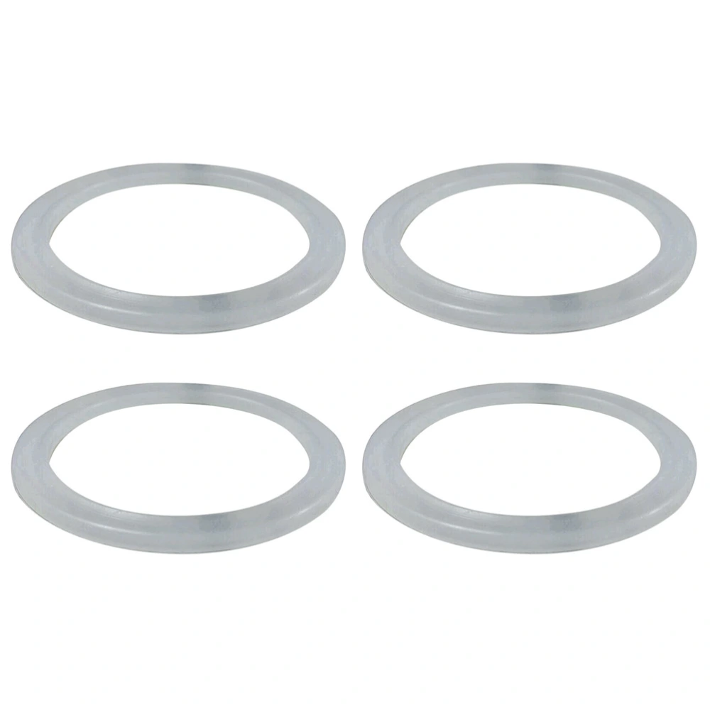 4 Pcs Practical Sealing Ring Silicone Cup Lid Seal Ring for Insulation Cup Vacuum Bottle(Outer Diameter 5.0cm, Inner Diameter 4.0mm, Thick 0.26cm/White)