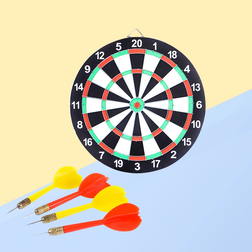 Dart Board with 6pcs Darts Office Home Outdoor Board Games Leisure Game Dartboard Set Cool Toy Gift for Kids and Adults (Random Color)