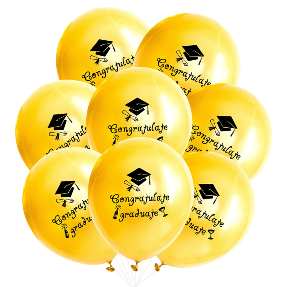 20 Pcs 12 Inch Party Balloons Congratulate Graduate Letter Ballons Inflatable Balloons for Graduation Party Decoration (Gold)